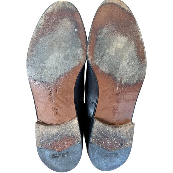 Salvador Ferragamo Mens Shoe 9 1/2 D Studio Italy Open Lacing Black Bruges - Picture 9 of 12